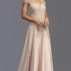 Aspeed Design - Lace Peplum Evening Dress M2083 - 1 Pc Champagne In Size S Available Formal Gowns