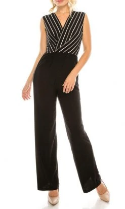 Prom Dresses Bebe - 700888 Striped Jersey Jumpsuit