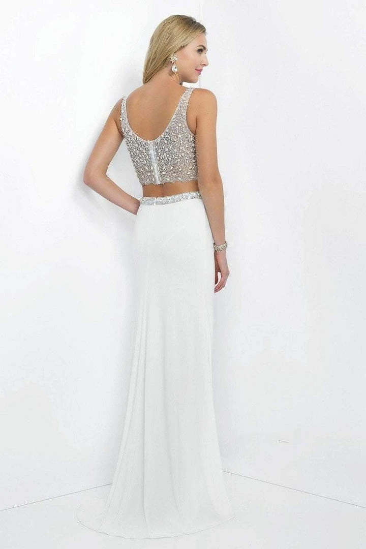 Blush By Alexia Designs Blush - 11107 Two-piece Bejeweled V-Neck Jersey Sheath Gown Formal Gowns 7 Blush By Alexia Designs Blush - 11107 Two-piece Bejeweled V-Neck Jersey Sheath Gown Formal Gowns