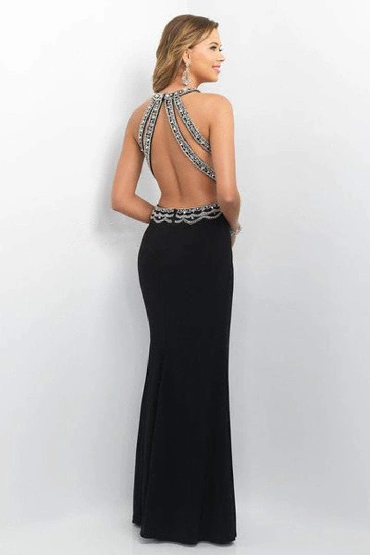 Blush By Alexia Designs Blush - 11134 Bejeweled Halter Neck Jersey Sheath Dress Formal Gowns 4 Blush By Alexia Designs Blush - 11134 Bejeweled Halter Neck Jersey Sheath Dress Formal Gowns