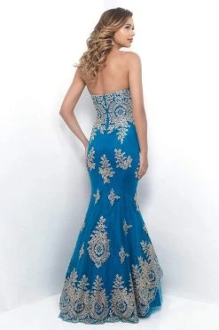 Blush By Alexia Designs Blush - 11269 Strapless Sweetheart Gown With Gold Lace Applique