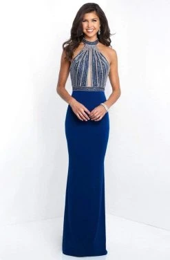 Blush By Alexia Designs Blush - 11502 Beaded Plunging Cutout High Halter Gown