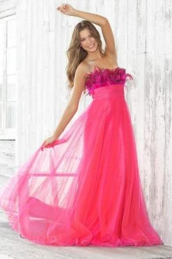 Blush By Alexia Designs Blush - 5105 Feathered Sweetheart Chiffon A-Line Gown Formal Gowns