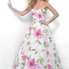 Blush By Alexia Designs Formal Gowns Blush - 5621 Dainty Sweetheart Floral Print A-Line Gown