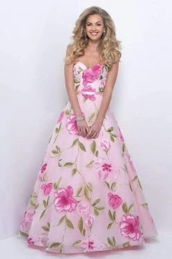 Blush By Alexia Designs Formal Gowns Blush - 5621 Dainty Sweetheart Floral Print A-Line Gown