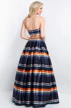 Blush By Alexia Designs Blush - 5659 Strapless Printed Satin Mikado Two Piece Gown