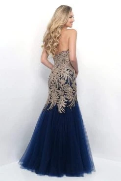 Blush By Alexia Designs Blush - 7107 Gilded Scalloped Sweetheart Trumpet Gown