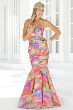 Blush By Alexia Designs Blush - 9316 Strapless Multi Color Pleated Mermaid Gown Formal Gowns