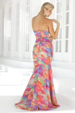 Blush By Alexia Designs Blush - 9316 Strapless Multi Color Pleated Mermaid Gown Formal Gowns