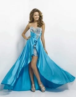 Blush By Alexia Designs Formal Gowns Blush - 9508 Brooch Accented Sweetheart High-Low Gown