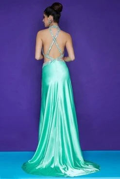 Blush By Alexia Designs Blush - 9622 Embellished Halter Strap Neck A-line Gown Formal Gowns