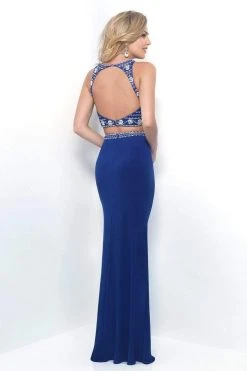 Blush By Alexia Designs Blush - Beaded Cropped Top Bare Midriff Jersey Formal Set 11308 Formal Gowns