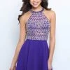 Blush By Alexia Designs Blush - Beaded Illusion High Halter A-Line Dress 11375
