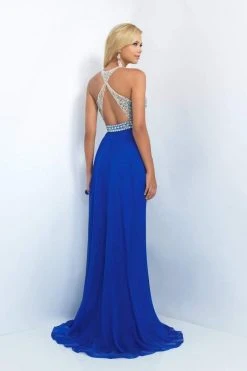 Blush By Alexia Designs - 11052 Beaded Halter Neck Chiffon Gown