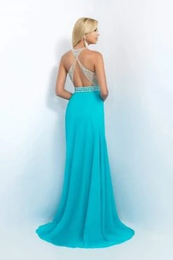 Blush By Alexia Designs - 11052 Beaded Halter Neck Chiffon Gown