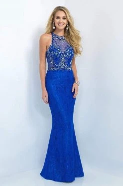 Blush By Alexia Designs - 11111 Halter Style Jewel Long Sheath Dress 12 Blush By Alexia Designs - 11111 Halter Style Jewel Long Sheath Dress