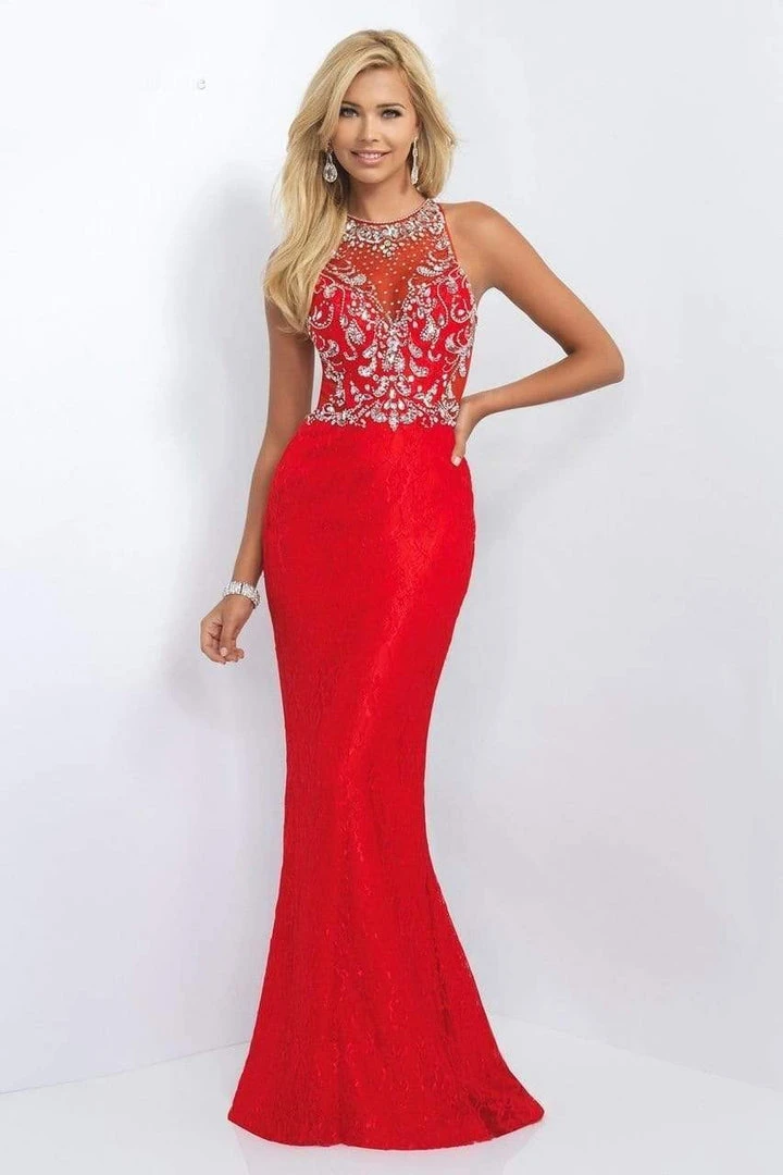 Blush By Alexia Designs - 11111 Halter Style Jewel Long Sheath Dress 3 Blush By Alexia Designs - 11111 Halter Style Jewel Long Sheath Dress