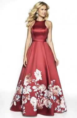 Blush By Alexia Designs - 11136Z Floral Print Mikado Ballgown