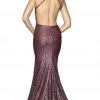 Blush By Alexia Designs - 11769 Metallic Lace Halter Mermaid Dress