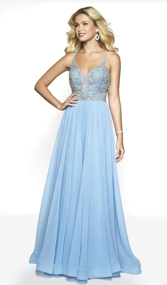 Formal Gowns Blush By Alexia Designs - 11780 Beaded Deep V-neck Chiffon A-Line Dress 5 Formal Gowns Blush By Alexia Designs - 11780 Beaded Deep V-neck Chiffon A-Line Dress