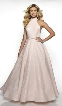 Blush By Alexia Designs - 5709 High Halter Ballgown With Open Back