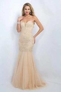Blush By Alexia Designs - 7003 Strapless Sequined Mermaid Gown