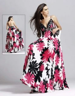 Formal Gowns Blush By Alexia Designs - 9034 Floral Print Accordion Gown