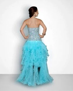 Blush By Alexia Designs - 9608 Strapless Embellished Ruffled Long Gown Formal Gowns