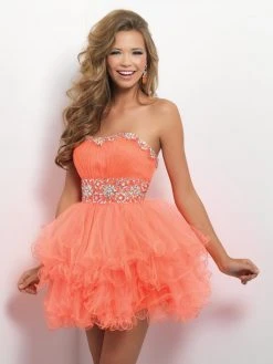 Cocktail Dresses Blush By Alexia Designs - 9664 Sweetheart Ruffled Tulle Cocktail Dress