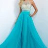 Blush By Alexia Designs - Beaded Halter Neck Chiffon Gown 11052 Formal Gowns