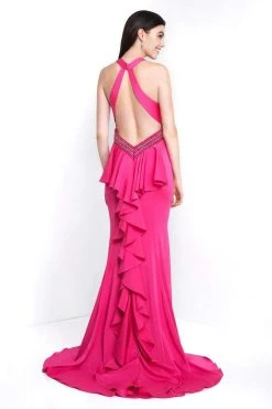 Blush By Alexia Designs - C1029 High Halter Ruffle Paneled Sheath Gown Formal Gowns 15 Blush By Alexia Designs - C1029 High Halter Ruffle Paneled Sheath Gown Formal Gowns