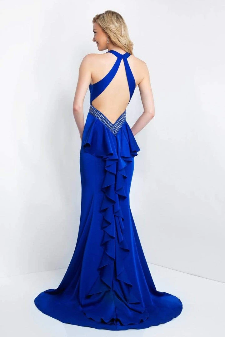 Blush By Alexia Designs - C1029 High Halter Ruffle Paneled Sheath Gown Formal Gowns 6 Blush By Alexia Designs - C1029 High Halter Ruffle Paneled Sheath Gown Formal Gowns