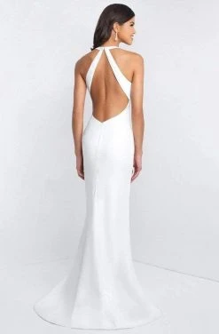 Blush By Alexia Designs - C1040 Sleek Floral Print Halter Sheath Dress