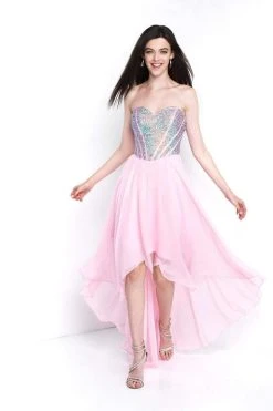 Blush By Alexia Designs - C1076 Beaded Chiffon High Low A-line Dress Formal Gowns