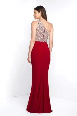Blush By Alexia Designs - C1084 Beaded Asymmetrical Jersey Fitted Gown Formal Gowns