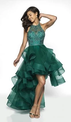 Blush By Alexia Designs - C2005 Illusion Halter High Low Gown Formal Gowns 9 Blush By Alexia Designs - C2005 Illusion Halter High Low Gown Formal Gowns