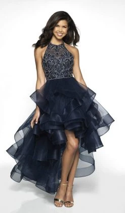 Blush By Alexia Designs - C2005 Illusion Halter High Low Gown Formal Gowns 11 Blush By Alexia Designs - C2005 Illusion Halter High Low Gown Formal Gowns