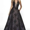 Formal Gowns Blush By Alexia Designs - C2053 Plunging Halter Ballgown