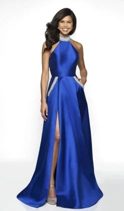 Formal Gowns Blush By Alexia Designs - C2078 Beaded Choker High Slit Gown 9 Formal Gowns Blush By Alexia Designs - C2078 Beaded Choker High Slit Gown