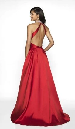 Formal Gowns Blush By Alexia Designs - C2078 Beaded Choker High Slit Gown