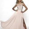 Formal Gowns Blush By Alexia Designs - C2081 Beaded A-Line Dress With Slit 1 Formal Gowns Blush By Alexia Designs - C2081 Beaded A-Line Dress With Slit