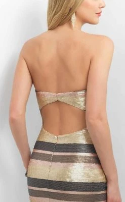 Blush By Alexia Designs - Sequined Straight Sheath Dress C356 9 Blush By Alexia Designs - Sequined Straight Sheath Dress C356