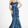 Formal Gowns Blush By Alexia Designs - Sleeveless Ruffled Evening Gown P017