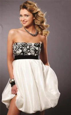 Blush By Alexia Designs - Strapless Floral Cocktail Dress 9112