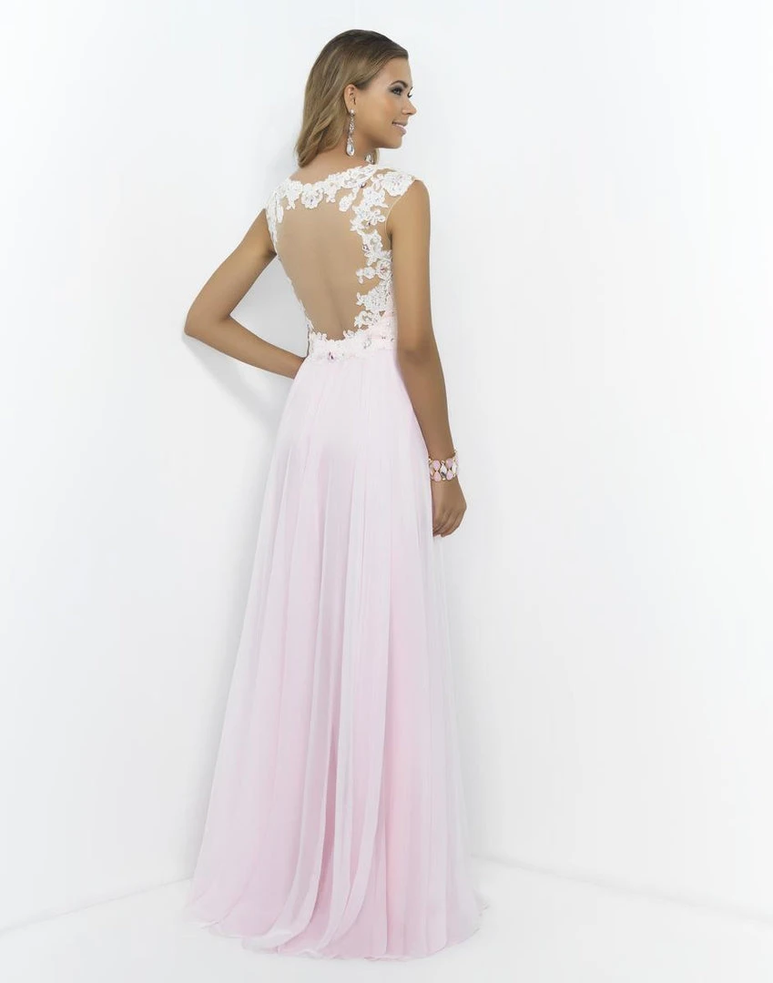 Blush By Alexia Designs - V Neck Cap Sleeve Long Dress 9986 4 Blush By Alexia Designs - V Neck Cap Sleeve Long Dress 9986