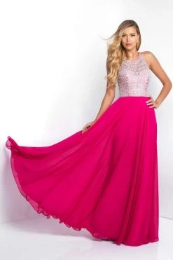 Blush By Alexia Designs Blush - C1035 Crystal Ornate Jewel Illusion Chiffon Gown Formal Gowns
