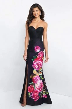 Blush By Alexia Designs Formal Gowns Blush - C1038 Floral Printed Strapless Sweetheart Dress