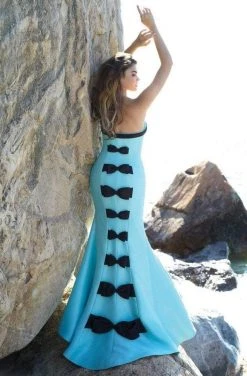 Blush By Alexia Designs Blush - C1046 Contrast Strapless Bow Ornate Mermaid Gown