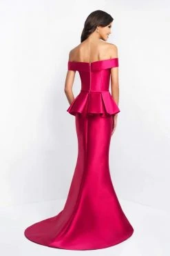 Blush By Alexia Designs Blush - C1048 Off-Shoulder Pleated Peplum Sheath Dress 6 Blush By Alexia Designs Blush - C1048 Off-Shoulder Pleated Peplum Sheath Dress