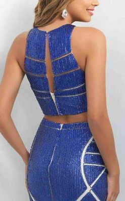 Blush By Alexia Designs Blush - C352 Geometrical Patterned Two-Piece Metallic Dress 10 Blush By Alexia Designs Blush - C352 Geometrical Patterned Two-Piece Metallic Dress